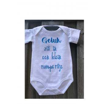 rompertje geluk zit in een klein rompertje blauw