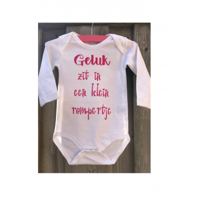 rompertje geluk zit in een klein romertje roze