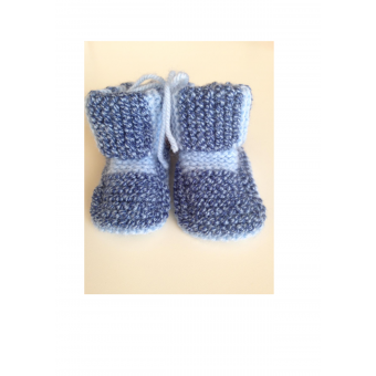 slofjes blauw gemêleerd en lichtblauw